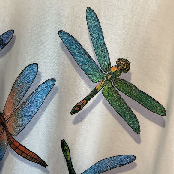 Vtg Anvil Dragon‎ Fly Art Wild Cotton Screen Printing T-shirt 2002 Size XL - Picture 10 of 10